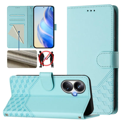 Honeycomb Embossing RFID Leather Phone Case, For Realme 10 Pro+ 5G, For Realme 10 4G Global, For Realme C30 4G / C30s / Narzo 50i Prime, For Realme GT Neo 3T