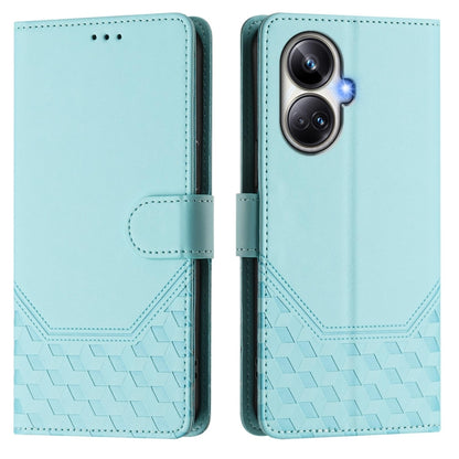 Honeycomb Embossing RFID Leather Phone Case, For Realme 10 Pro+ 5G, For Realme 10 4G Global, For Realme C30 4G / C30s / Narzo 50i Prime, For Realme GT Neo 3T