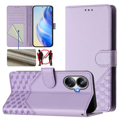 Honeycomb Embossing RFID Leather Phone Case, For Realme 10 Pro+ 5G, For Realme 10 4G Global, For Realme C30 4G / C30s / Narzo 50i Prime, For Realme GT Neo 3T