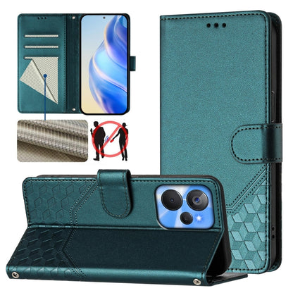 Honeycomb Embossing RFID Leather Phone Case, For Realme C55 4G Global / Narzo N55, For Realme C33 Global, For Realme 10T 5G / 10S 5G / 9i India, For Realme 10 Pro 5G