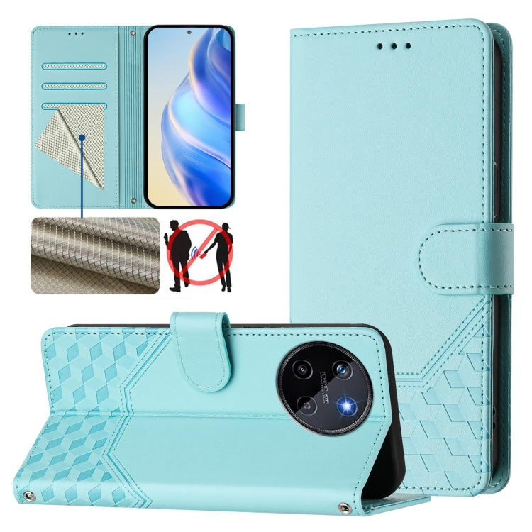 Honeycomb Embossing RFID Leather Phone Case, For Realme 11 4G Global, For Realme GT3  / GT5 240W, For Realme Narzo 60 Pro, For Realme C65 4G Global