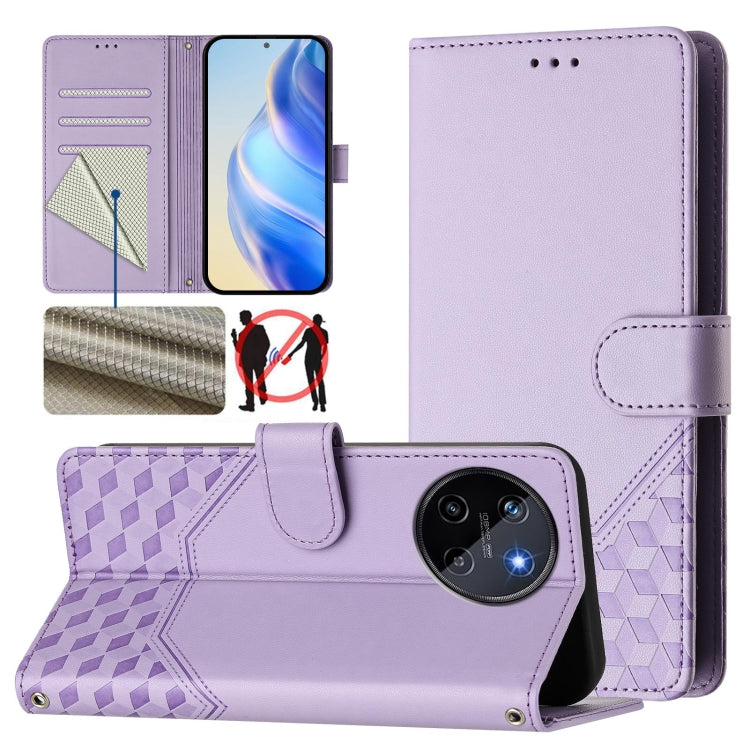 Honeycomb Embossing RFID Leather Phone Case, For Realme 11 4G Global, For Realme GT3  / GT5 240W, For Realme Narzo 60 Pro, For Realme C65 4G Global