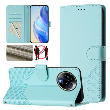 Honeycomb Embossing RFID Leather Phone Case, For Realme Note 50 4G Global / C51 / C53, For Realme 12 Pro 5G / 12 Pro+ 5G Global, For Realme C67 4G Global, For Realme 11 5G Global / 11x 5G / C67 India