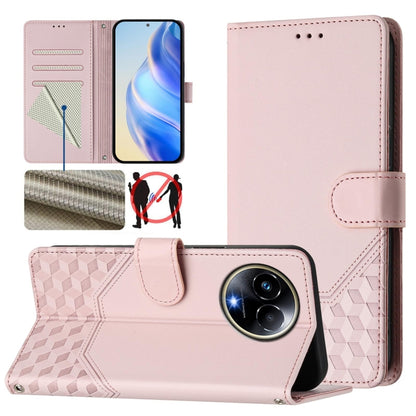 Honeycomb Embossing RFID Leather Phone Case, For Realme Note 50 4G Global / C51 / C53, For Realme 12 Pro 5G / 12 Pro+ 5G Global, For Realme C67 4G Global, For Realme 11 5G Global / 11x 5G / C67 India