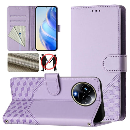 Honeycomb Embossing RFID Leather Phone Case, For Realme Note 50 4G Global / C51 / C53, For Realme 12 Pro 5G / 12 Pro+ 5G Global, For Realme C67 4G Global, For Realme 11 5G Global / 11x 5G / C67 India