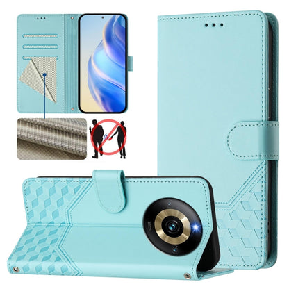 Honeycomb Embossing RFID Leather Phone Case, For Realme 11 4G Global, For Realme GT3  / GT5 240W, For Realme Narzo 60 Pro, For Realme C65 4G Global