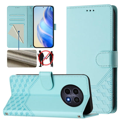 Honeycomb Embossing RFID Leather Phone Case, For Realme GT 6 5G / GT 6T 5G Global, For Realme C63 / C61 Global, For Realme 12 5G Global, For Realme 12+ 5G Global