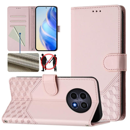 Honeycomb Embossing RFID Leather Phone Case, For Realme GT 6 5G / GT 6T 5G Global, For Realme C63 / C61 Global, For Realme 12 5G Global, For Realme 12+ 5G Global