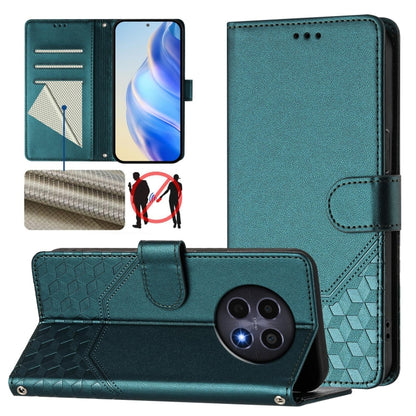 Honeycomb Embossing RFID Leather Phone Case, For Realme GT 6 5G / GT 6T 5G Global, For Realme C63 / C61 Global, For Realme 12 5G Global, For Realme 12+ 5G Global
