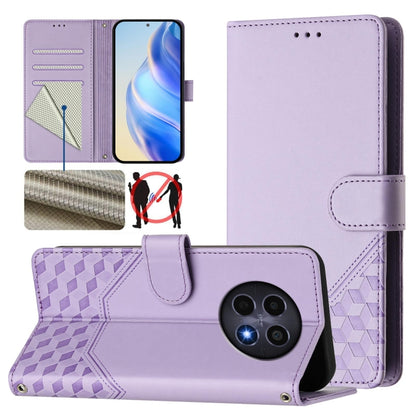 Honeycomb Embossing RFID Leather Phone Case, For Realme GT 6 5G / GT 6T 5G Global, For Realme C63 / C61 Global, For Realme 12 5G Global, For Realme 12+ 5G Global