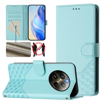 Honeycomb Embossing RFID Leather Phone Case, For Realme GT 6 5G / GT 6T 5G Global, For Realme C63 / C61 Global, For Realme 12 5G Global, For Realme 12+ 5G Global