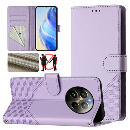 Honeycomb Embossing RFID Leather Phone Case, For Realme GT 6 5G / GT 6T 5G Global, For Realme C63 / C61 Global, For Realme 12 5G Global, For Realme 12+ 5G Global