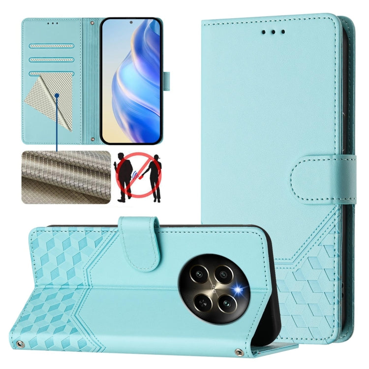Honeycomb Embossing RFID Leather Phone Case, For Realme Note 50 4G Global / C51 / C53, For Realme 12 Pro 5G / 12 Pro+ 5G Global, For Realme C67 4G Global, For Realme 11 5G Global / 11x 5G / C67 India