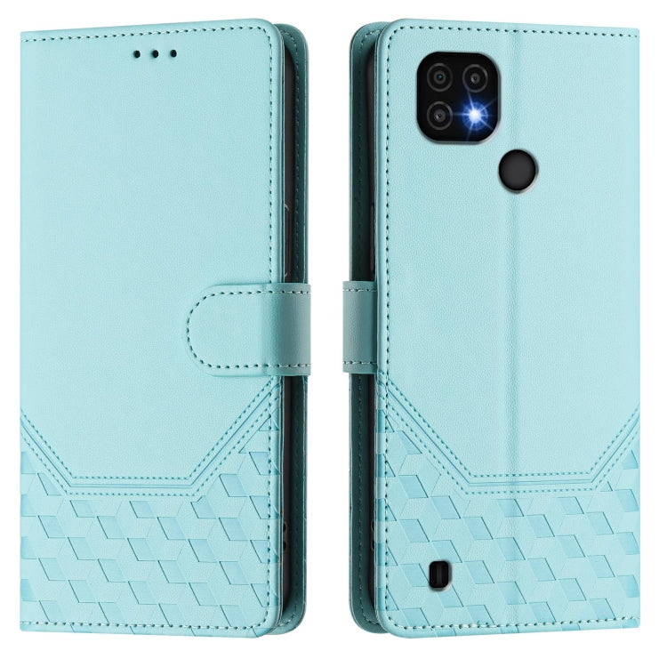 Honeycomb Embossing RFID Leather Phone Case, For Realme C20 / C11 / C21