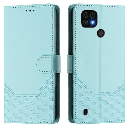 Honeycomb Embossing RFID Leather Phone Case, For Realme C20 / C11 / C21