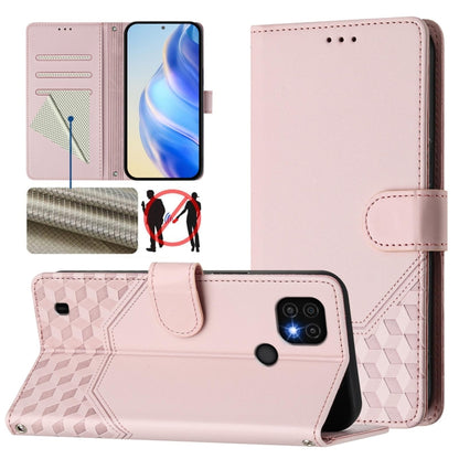 Honeycomb Embossing RFID Leather Phone Case, For Realme C20 / C11 / C21