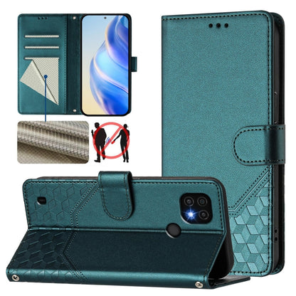 Honeycomb Embossing RFID Leather Phone Case, For Realme C20 / C11 / C21