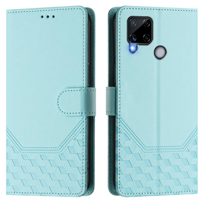 Honeycomb Embossing RFID Leather Phone Case, For Realme C25 / C15 / C12 / C25s, For Realme 8 5G / V13 5G / Q3 5G, For Realme 8 4G / 8 Pro 4G, For Realme GT 5G / GT Neo 5G