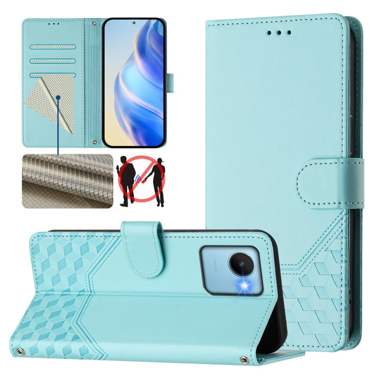 Honeycomb Embossing RFID Leather Phone Case, For Realme 10 Pro+ 5G, For Realme 10 4G Global, For Realme C30 4G / C30s / Narzo 50i Prime, For Realme GT Neo 3T