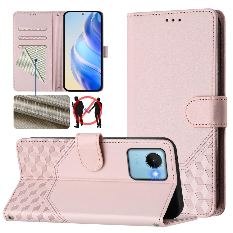 Honeycomb Embossing RFID Leather Phone Case, For Realme 10 Pro+ 5G, For Realme 10 4G Global, For Realme C30 4G / C30s / Narzo 50i Prime, For Realme GT Neo 3T