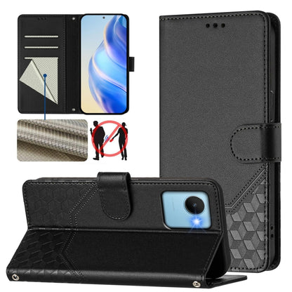 Honeycomb Embossing RFID Leather Phone Case, For Realme 10 Pro+ 5G, For Realme 10 4G Global, For Realme C30 4G / C30s / Narzo 50i Prime, For Realme GT Neo 3T