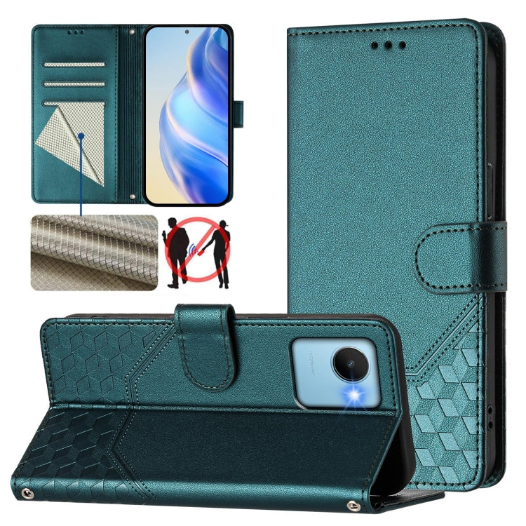 Honeycomb Embossing RFID Leather Phone Case, For Realme 10 Pro+ 5G, For Realme 10 4G Global, For Realme C30 4G / C30s / Narzo 50i Prime, For Realme GT Neo 3T