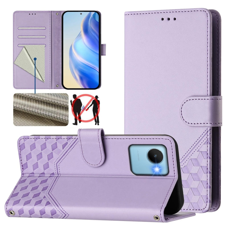 Honeycomb Embossing RFID Leather Phone Case, For Realme 10 Pro+ 5G, For Realme 10 4G Global, For Realme C30 4G / C30s / Narzo 50i Prime, For Realme GT Neo 3T