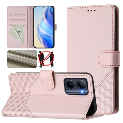 Honeycomb Embossing RFID Leather Phone Case, For Realme C55 4G Global / Narzo N55, For Realme C33 Global, For Realme 10T 5G / 10S 5G / 9i India, For Realme 10 Pro 5G