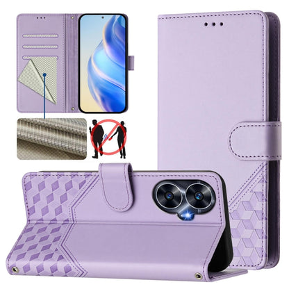 Honeycomb Embossing RFID Leather Phone Case, For Realme C55 4G Global / Narzo N55, For Realme C33 Global, For Realme 10T 5G / 10S 5G / 9i India, For Realme 10 Pro 5G