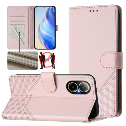 Honeycomb Embossing RFID Leather Phone Case, For Realme Note 50 4G Global / C51 / C53, For Realme 12 Pro 5G / 12 Pro+ 5G Global, For Realme C67 4G Global, For Realme 11 5G Global / 11x 5G / C67 India