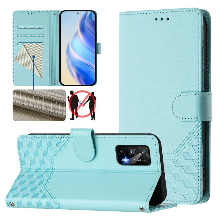 Honeycomb Embossing RFID Leather Phone Case, For Realme C25 / C15 / C12 / C25s, For Realme 8 5G / V13 5G / Q3 5G, For Realme 8 4G / 8 Pro 4G, For Realme GT 5G / GT Neo 5G