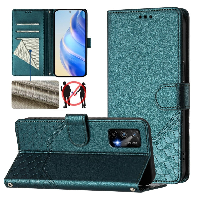 Honeycomb Embossing RFID Leather Phone Case, For Realme C25 / C15 / C12 / C25s, For Realme 8 5G / V13 5G / Q3 5G, For Realme 8 4G / 8 Pro 4G, For Realme GT 5G / GT Neo 5G