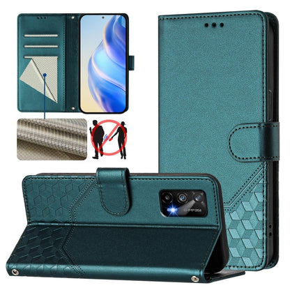 Honeycomb Embossing RFID Leather Phone Case, For Realme C25 / C15 / C12 / C25s, For Realme 8 5G / V13 5G / Q3 5G, For Realme 8 4G / 8 Pro 4G, For Realme GT 5G / GT Neo 5G