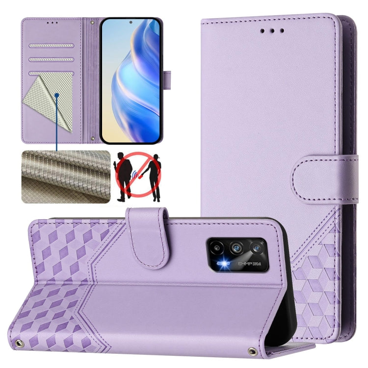 Honeycomb Embossing RFID Leather Phone Case, For Realme C25 / C15 / C12 / C25s, For Realme 8 5G / V13 5G / Q3 5G, For Realme 8 4G / 8 Pro 4G, For Realme GT 5G / GT Neo 5G