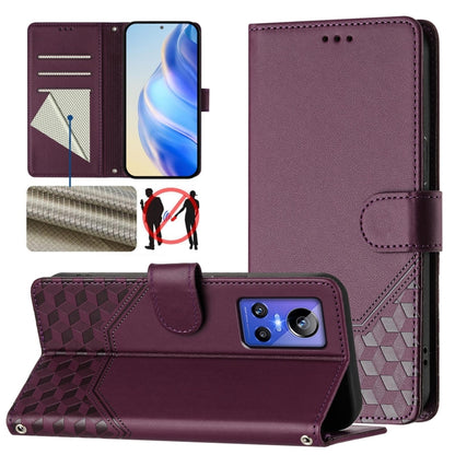 Honeycomb Embossing RFID Leather Phone Case, For Realme 9 Pro+ 5G / 9 4G Global, For Realme GT Neo 3, For Realme 9 Pro 5G Global, For Realme C21Y