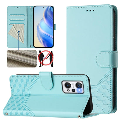 Honeycomb Embossing RFID Leather Phone Case, For Realme 10 Pro+ 5G, For Realme 10 4G Global, For Realme C30 4G / C30s / Narzo 50i Prime, For Realme GT Neo 3T