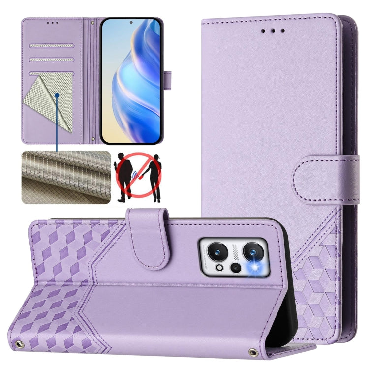 Honeycomb Embossing RFID Leather Phone Case, For Realme 10 Pro+ 5G, For Realme 10 4G Global, For Realme C30 4G / C30s / Narzo 50i Prime, For Realme GT Neo 3T