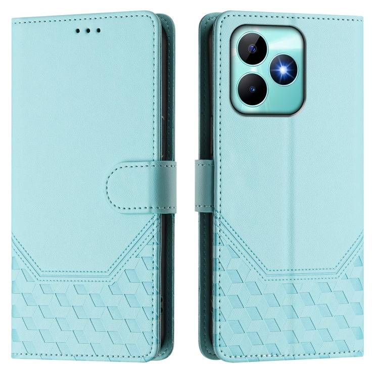 Honeycomb Embossing RFID Leather Phone Case, For Realme Note 50 4G Global / C51 / C53, For Realme 12 Pro 5G / 12 Pro+ 5G Global, For Realme C67 4G Global, For Realme 11 5G Global / 11x 5G / C67 India