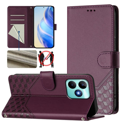 Honeycomb Embossing RFID Leather Phone Case, For Realme Note 50 4G Global / C51 / C53, For Realme 12 Pro 5G / 12 Pro+ 5G Global, For Realme C67 4G Global, For Realme 11 5G Global / 11x 5G / C67 India