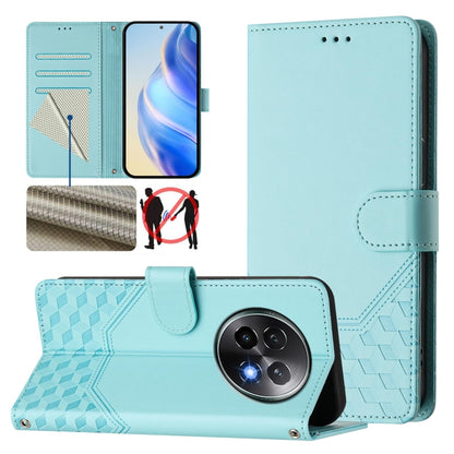 Honeycomb Embossing RFID Leather Phone Case, For Realme C63 5G Global, For Realme Note 60 4G Global / C61 India, For Realme 13+ 5G Global, For Realme 13 Pro 5G / 13 Pro+ 5G