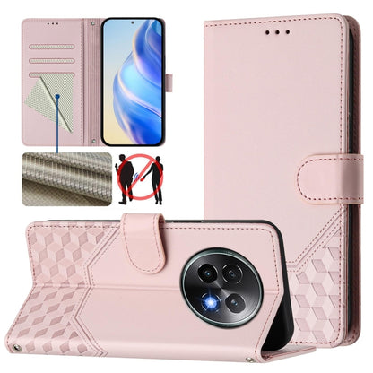 Honeycomb Embossing RFID Leather Phone Case, For Realme C63 5G Global, For Realme Note 60 4G Global / C61 India, For Realme 13+ 5G Global, For Realme 13 Pro 5G / 13 Pro+ 5G