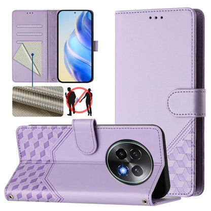 Honeycomb Embossing RFID Leather Phone Case, For Realme C63 5G Global, For Realme Note 60 4G Global / C61 India, For Realme 13+ 5G Global, For Realme 13 Pro 5G / 13 Pro+ 5G