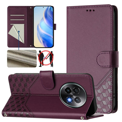 Honeycomb Embossing RFID Leather Phone Case, For Realme C63 5G Global, For Realme Note 60 4G Global / C61 India, For Realme 13+ 5G Global, For Realme 13 Pro 5G / 13 Pro+ 5G