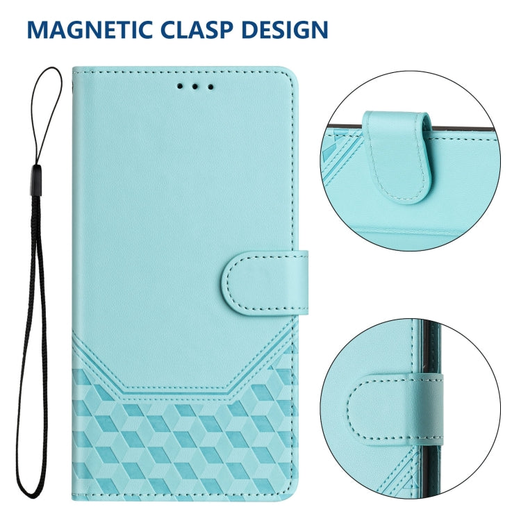Honeycomb Embossing RFID Leather Phone Case, For Realme C63 5G Global, For Realme Note 60 4G Global / C61 India, For Realme 13+ 5G Global, For Realme 13 Pro 5G / 13 Pro+ 5G