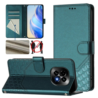 Honeycomb Embossing RFID Leather Phone Case, For Realme C63 5G Global, For Realme Note 60 4G Global / C61 India, For Realme 13+ 5G Global, For Realme 13 Pro 5G / 13 Pro+ 5G