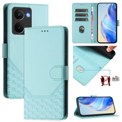 Honeycomb Embossing RFID Leather Phone Case, For Realme 14x Global / V70 5G / C75 5G, For Realme Narzo 80 Pro / 14 Pro 5G India, For Realme 14 5G / 14T 5G Global, For Realme P3 Ultra 5G