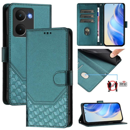 Honeycomb Embossing RFID Leather Phone Case, For Realme 14x Global / V70 5G / C75 5G, For Realme Narzo 80 Pro / 14 Pro 5G India, For Realme 14 5G / 14T 5G Global, For Realme P3 Ultra 5G