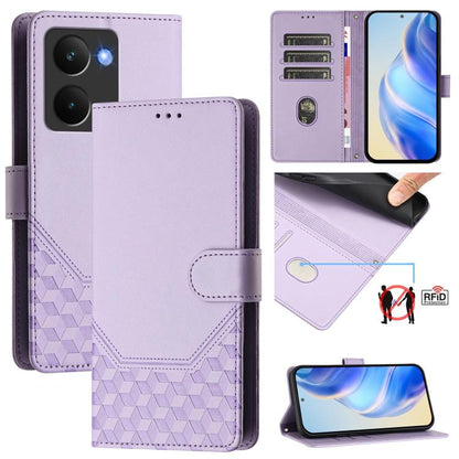 Honeycomb Embossing RFID Leather Phone Case, For Realme 14x Global / V70 5G / C75 5G, For Realme Narzo 80 Pro / 14 Pro 5G India, For Realme 14 5G / 14T 5G Global, For Realme P3 Ultra 5G