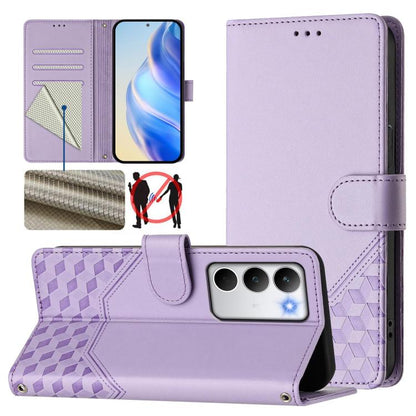 Honeycomb Embossing RFID Leather Phone Case, For Realme P4 5G, For Realme 15T 5G Global, For Realme 15 / 15 Pro 5G Global, For Realme C71 4G Global
