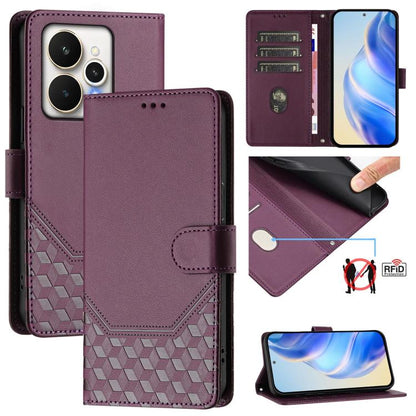 Honeycomb Embossing RFID Leather Phone Case, For Realme P4 5G, For Realme 15T 5G Global, For Realme 15 / 15 Pro 5G Global, For Realme C71 4G Global
